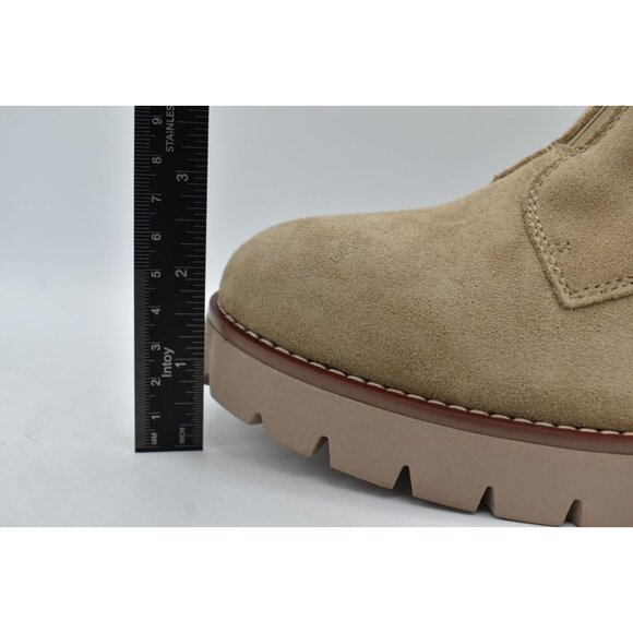 Blondo Women 10 Waterproof Zip-Up Ankle Boots Chunky Lug Sole Beige Suede Upper - Picture 8 of 9